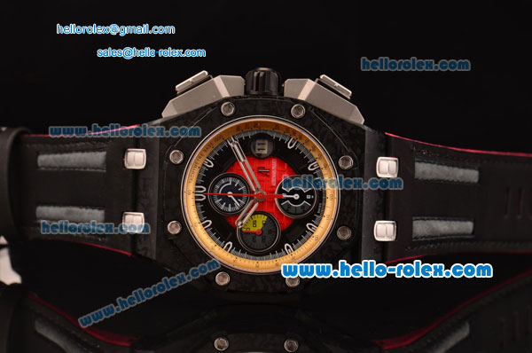 Audemars Piguet Grande Prix Chrono Run 12@ Swiss Vajoux 7750-CHG Automatic PVD Case with Black Rubber Strap and Black Dial - Click Image to Close